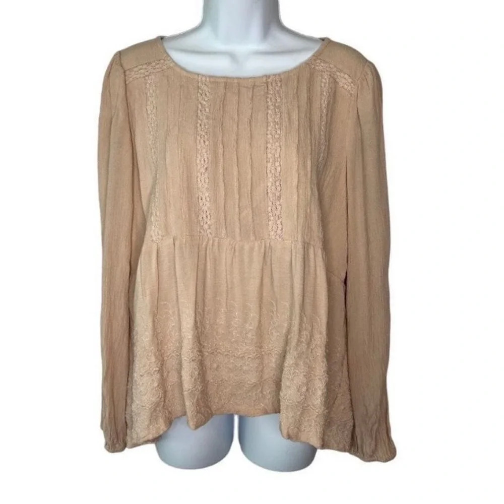 American Eagle‎ Boho Peasant Soft Girl Pink Pastel Cute Coquette Top Size Small